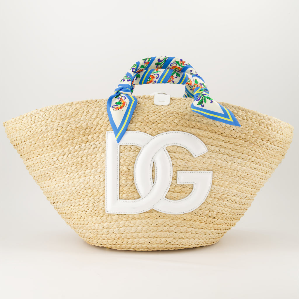 Tote bags Sac Kendra en paille Dolce & Gabbana Beige Femme