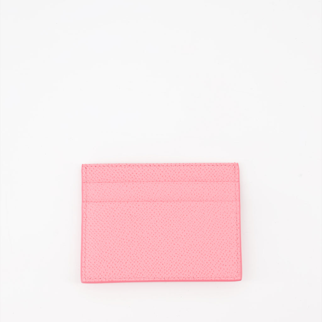 Small leather goods Logo plaque card holder Dolce & Gabbana Pink Women