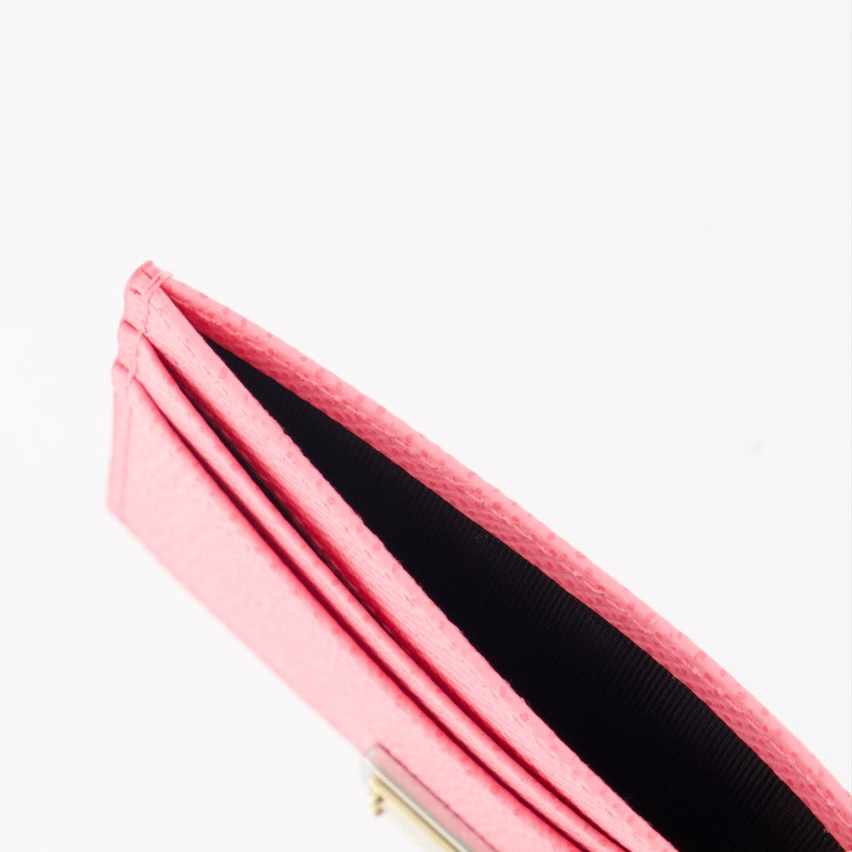 Small leather goods Logo plaque card holder Dolce & Gabbana Pink Women