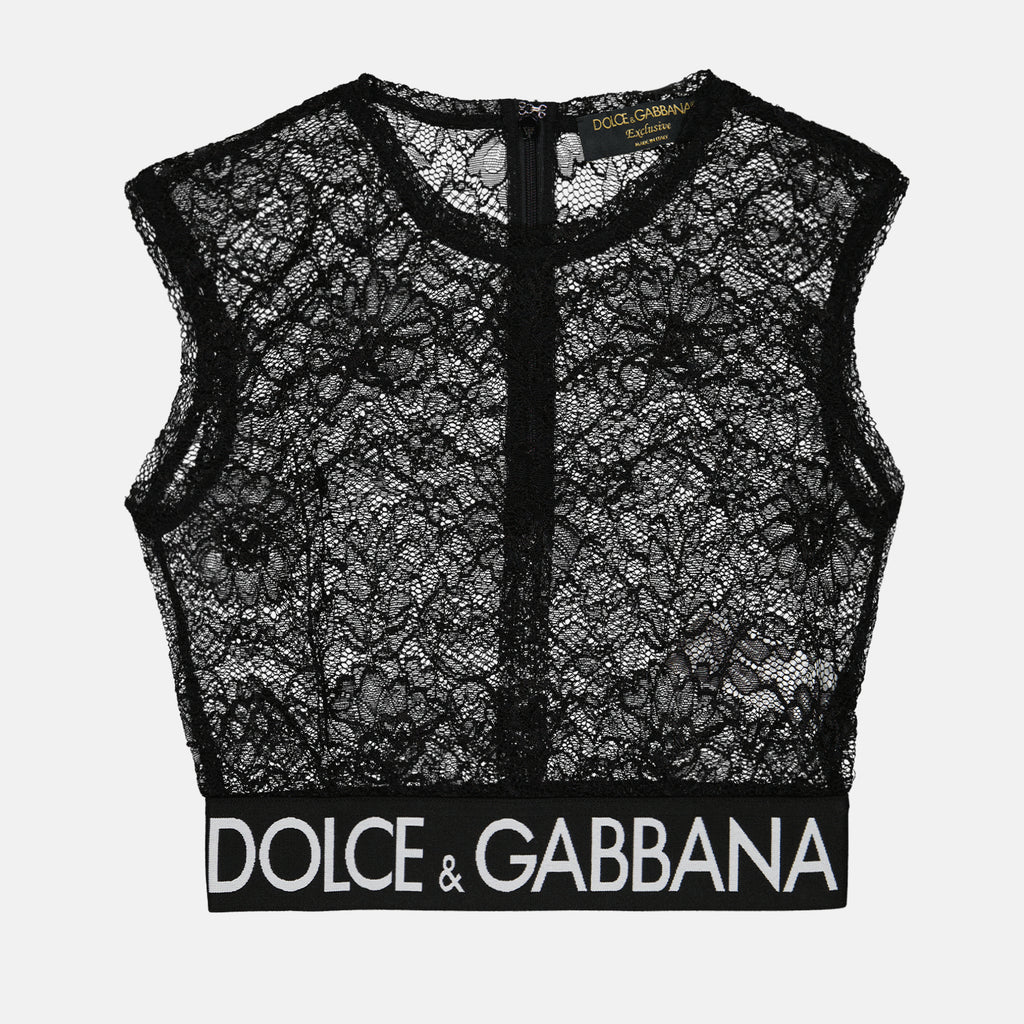Tops Top en dentelle Dolce & Gabbana Preto Femme