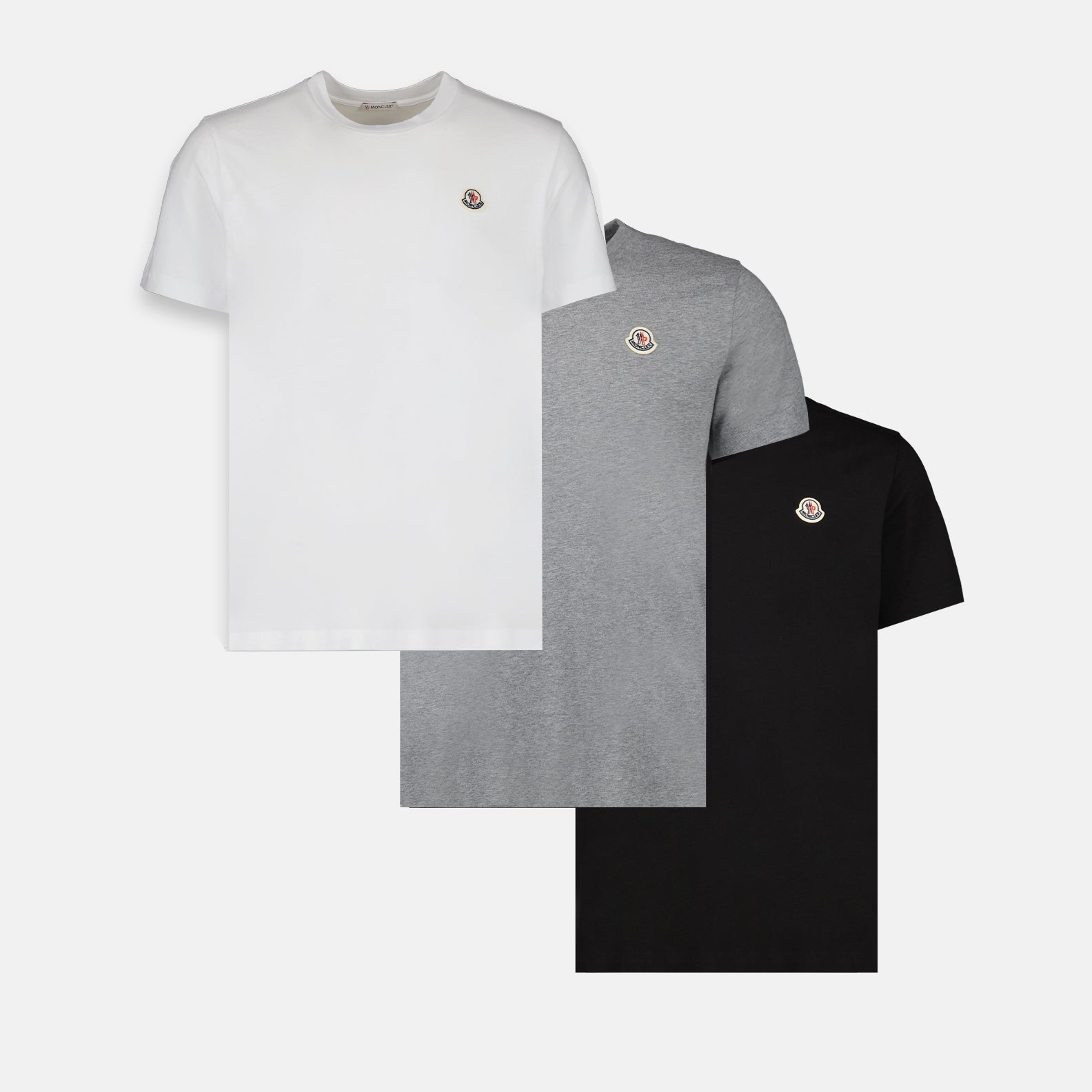 T-shirts Lot de T-shirts à logo Moncler Blanc Homme