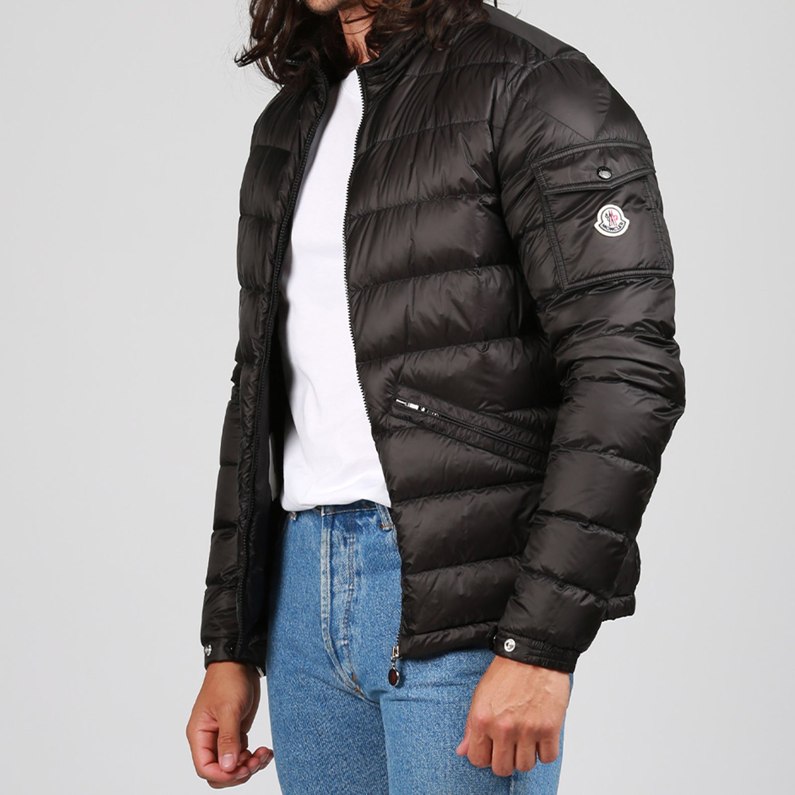 コート アゲイダウンジャケット Moncler 黒 男