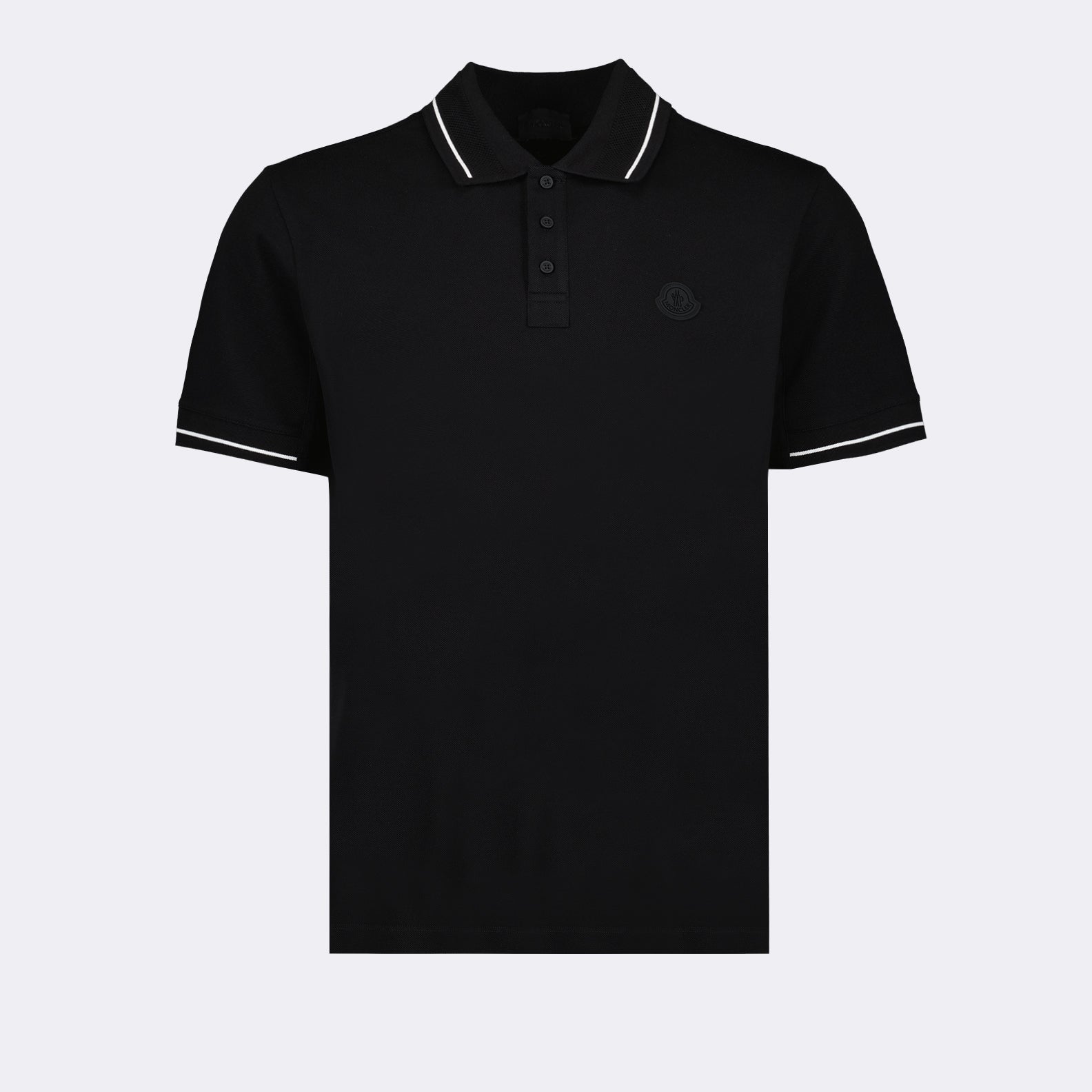 Polos Polo con Logo y Detalles Moncler Negro Homme