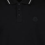 Polos Polo com Logo e Acabamento Moncler Preto Homme