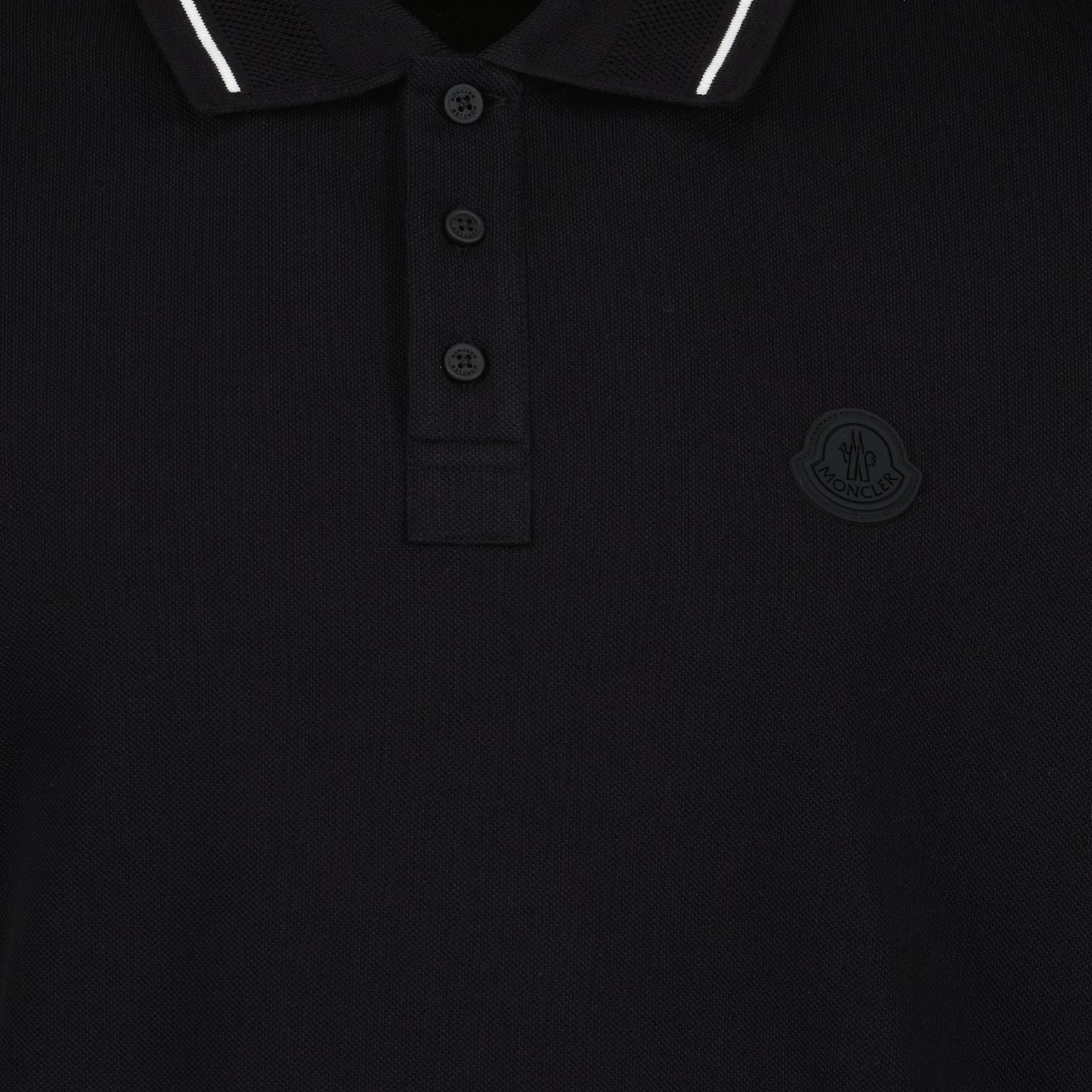 Polos Polo con Logo y Detalles Moncler Negro Homme