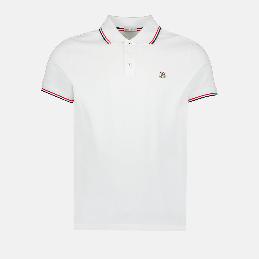 Polos Polo à logo et liseré Moncler Branco Homme
