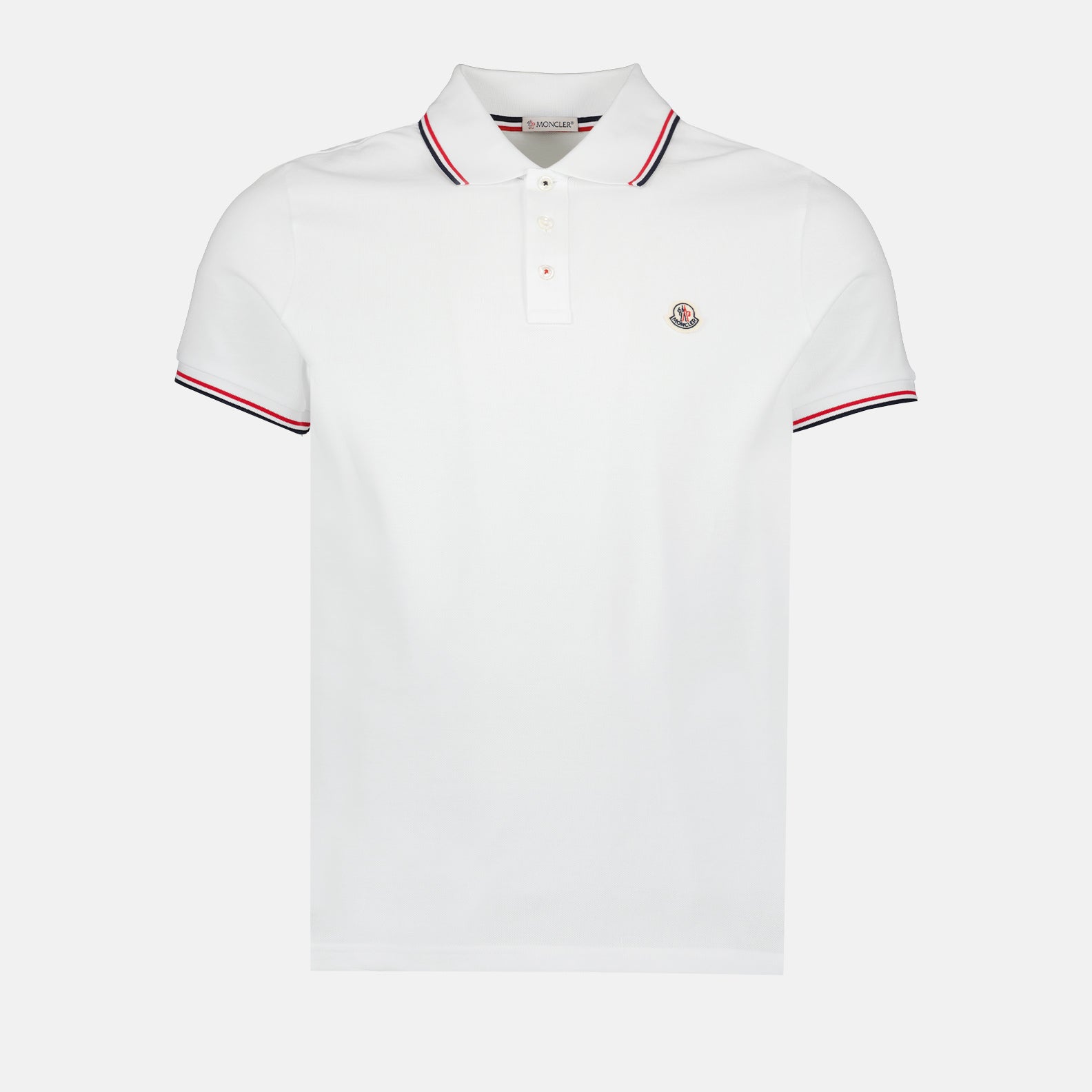 Polos Polo à logo et liseré Moncler Blanco Homme
