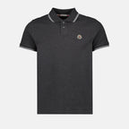 Polos Polo con Liseres Moncler Gris Homme