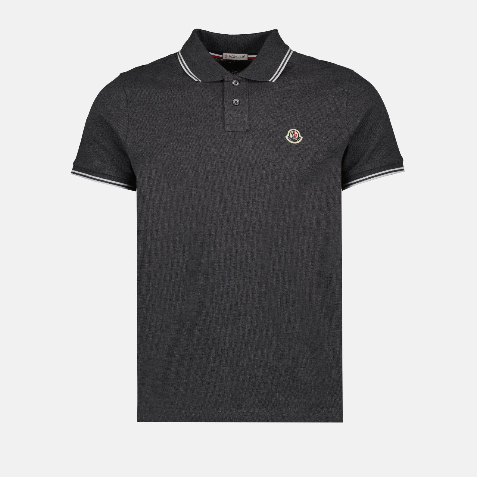 Polos Polo con Liseres Moncler Gris Homme