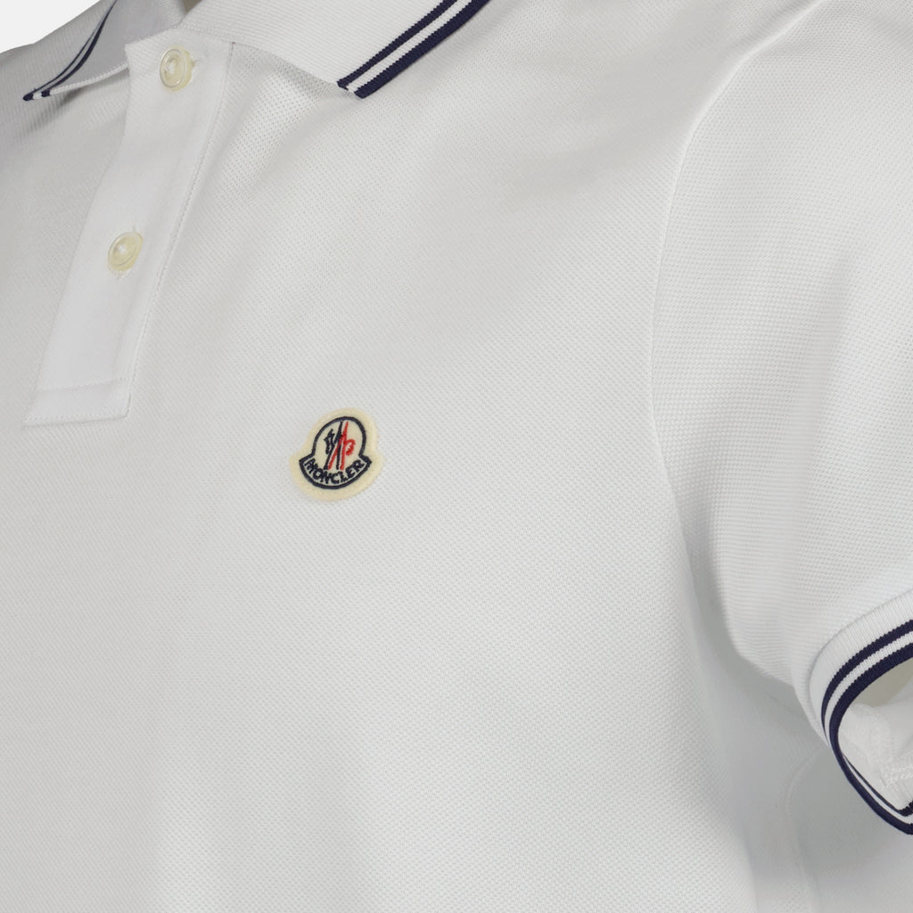 Polos Polo com Piping Moncler Branco Homme