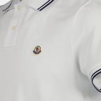Polos Polo com Piping Moncler Branco Homme