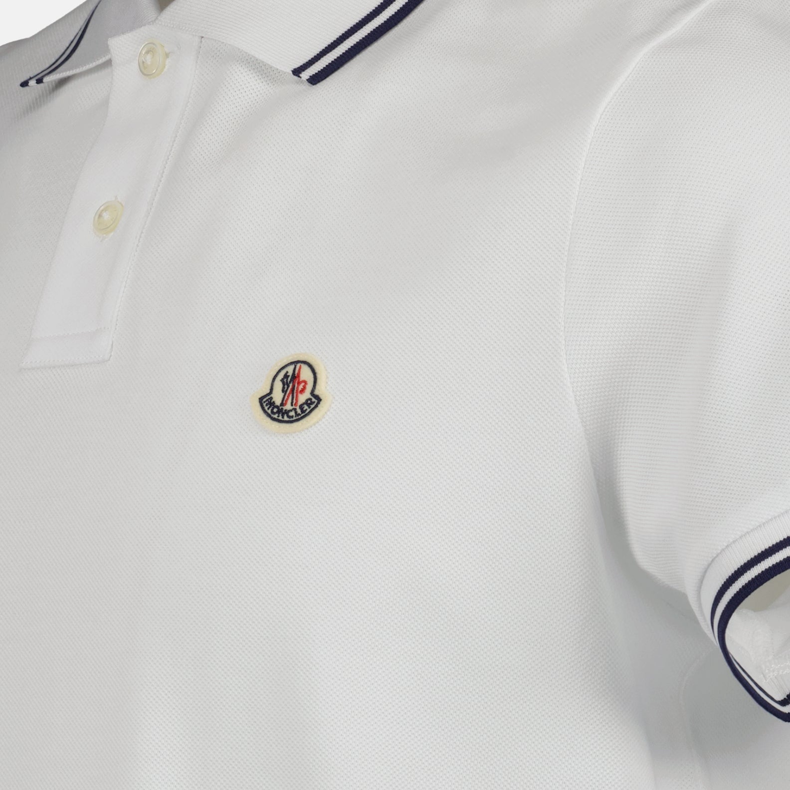 Polos Polo con Ribete Moncler Blanco Homme