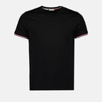 T-shirts T-shirt à logo et liseré Moncler Noir Homme