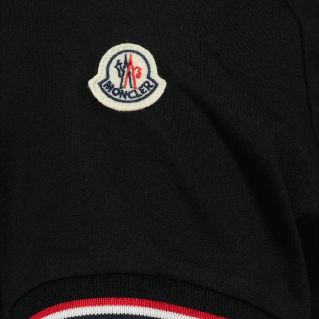 T-shirts T-shirt à logo et liseré Moncler Noir Homme