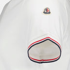 T-shirts T-shirt à logo et liseré Moncler Blanc Homme