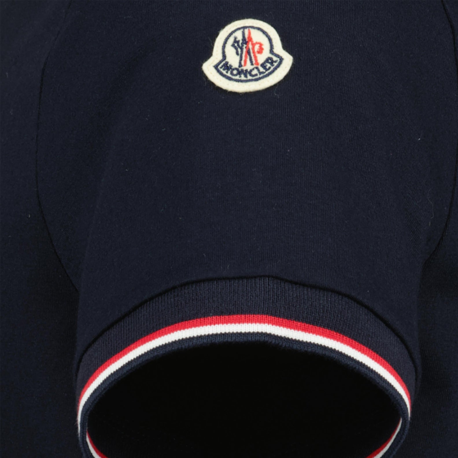 T-shirts T-shirt à logo et liseré Moncler Bleu Homme