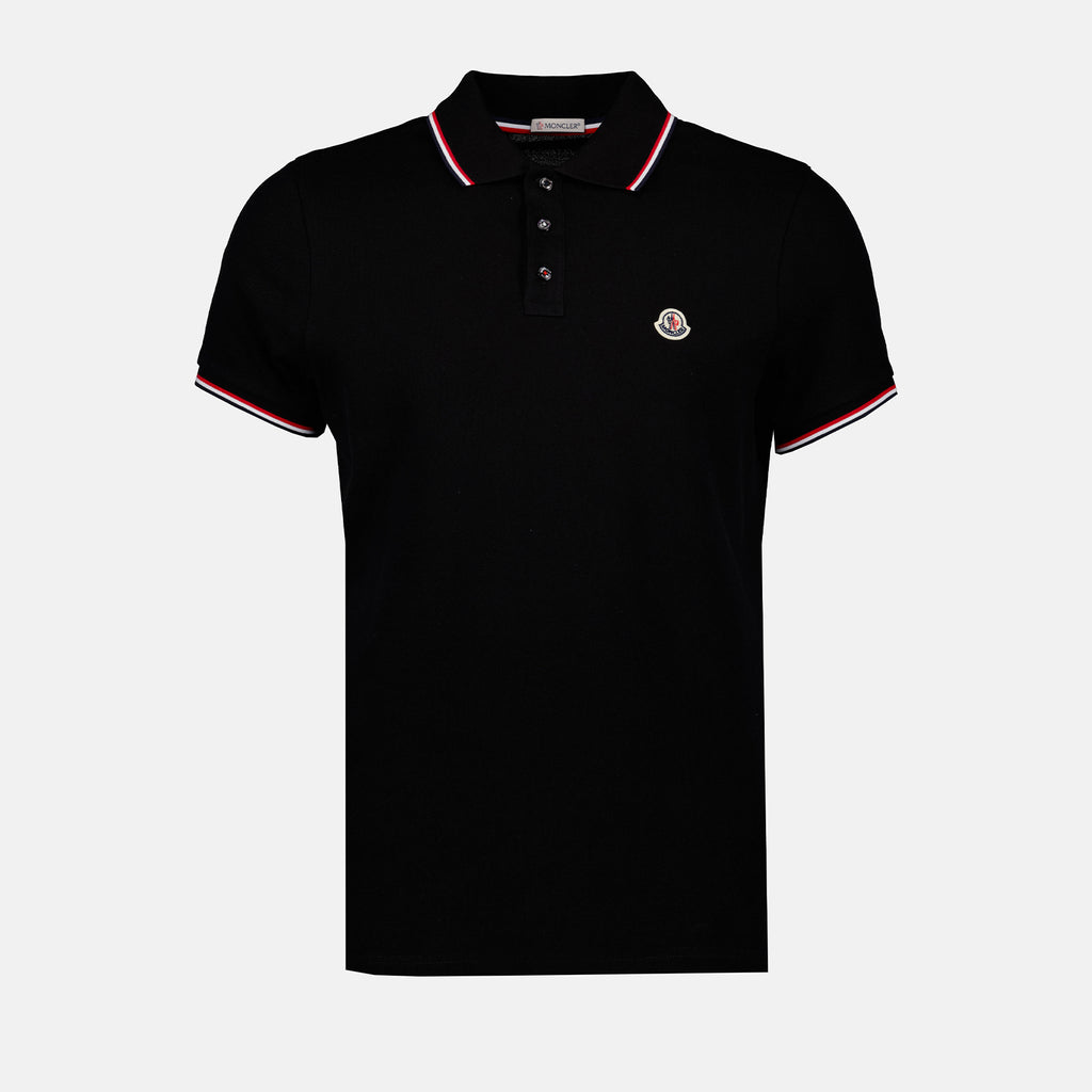 Polos Polo à logo et liseré Moncler Negro Homme