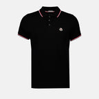 Polos Polo à logo et liseré Moncler Negro Homme
