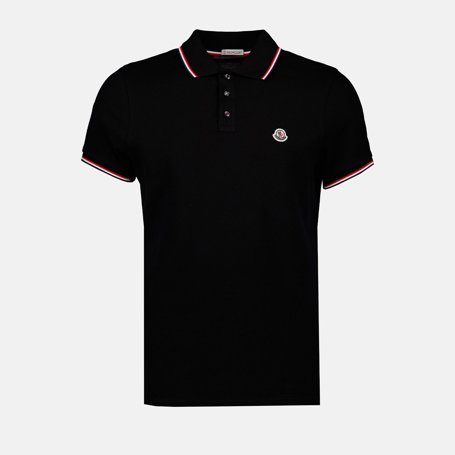 Polos Polo à logo et liseré Moncler Negro Homme
