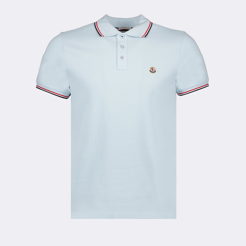 Polos Polo à logo et liseré Moncler Azul Homme
