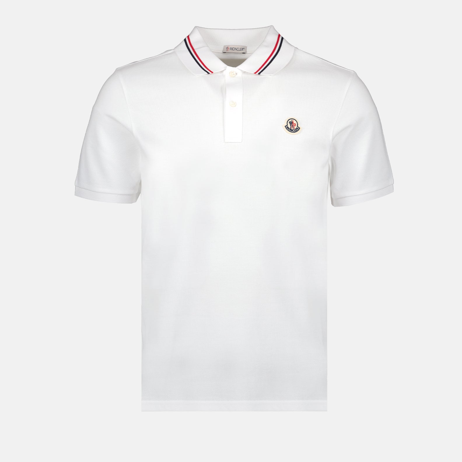 Polos Polo con Ribete Moncler Blanco Homme
