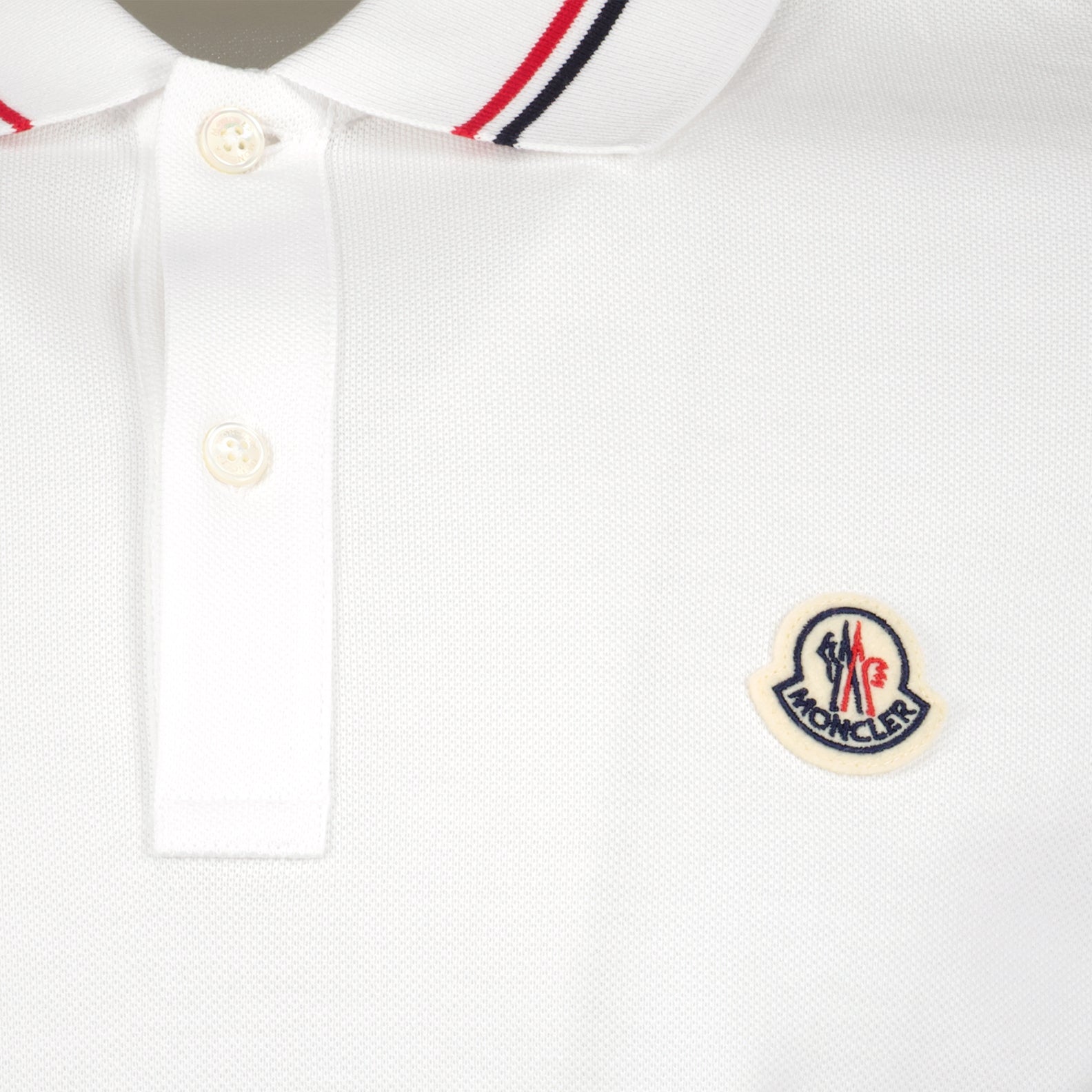 Polos Polo con Ribete Moncler Blanco Homme