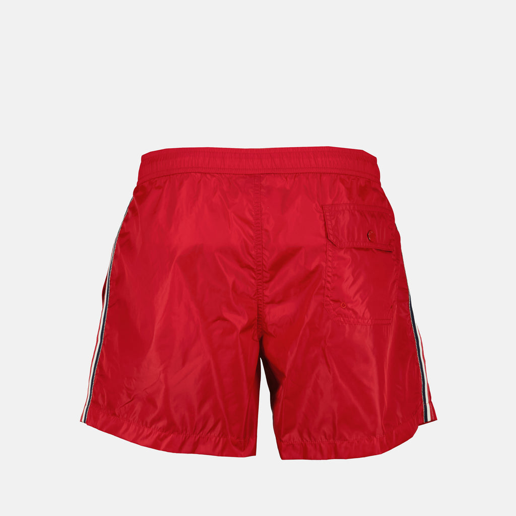Bild des Moncler Herren-Badeshorts mit Trikolore-Besatz - Frühling/Sommer 2024 - Rückansicht