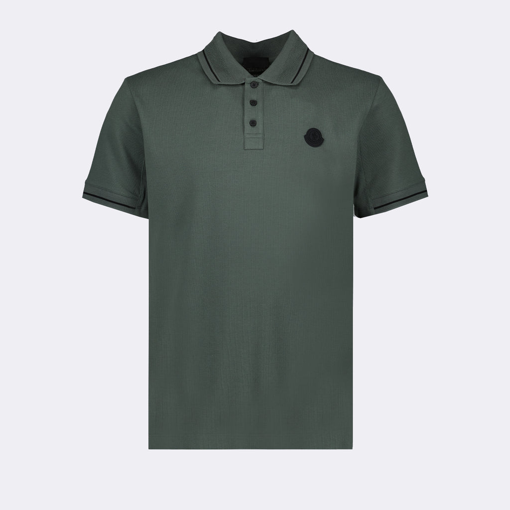 Polos Polo à logo et liseré Moncler Verde Homme