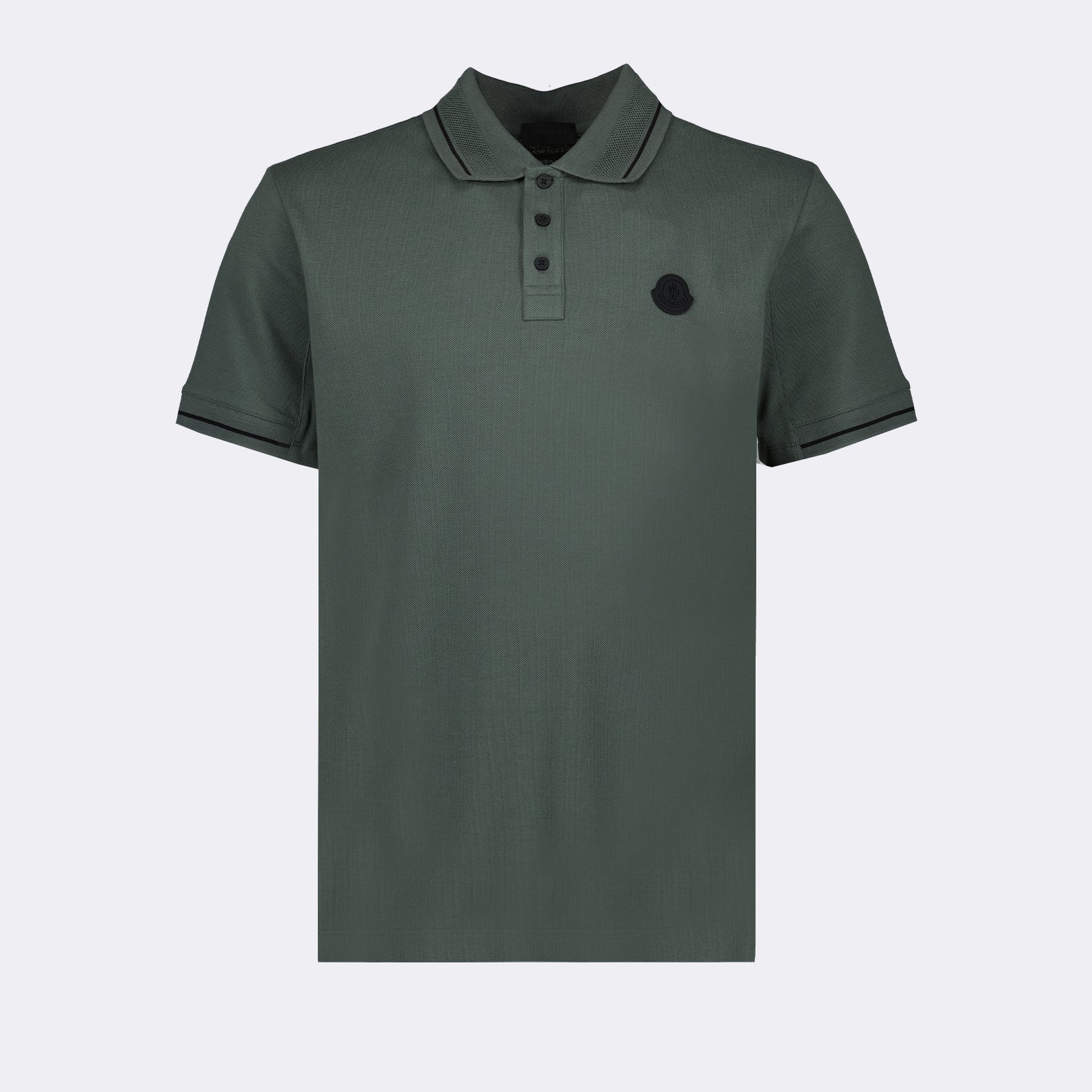 Polos Polo à logo et liseré Moncler Verde Homme