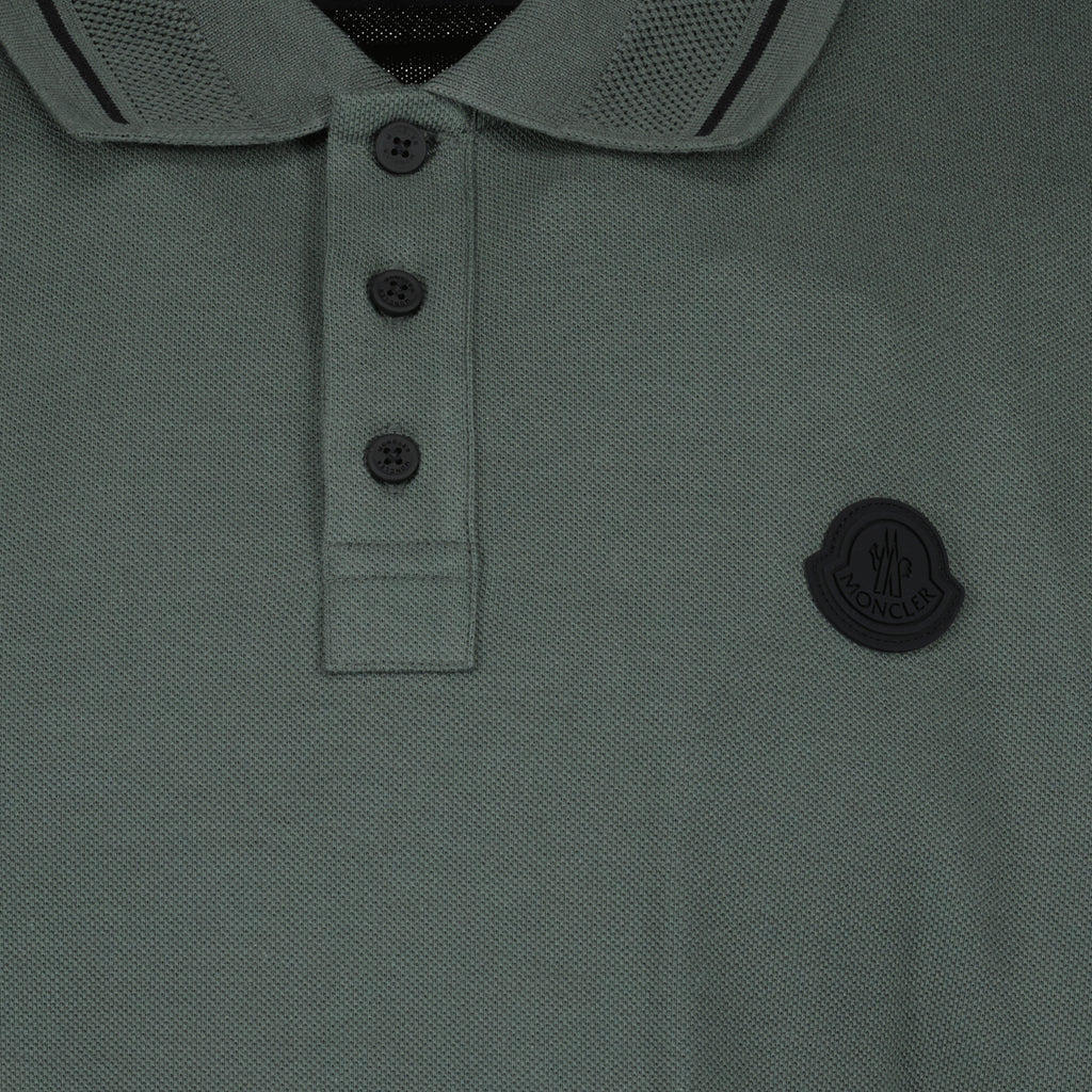 Polos Polo à logo et liseré Moncler Verde Homme