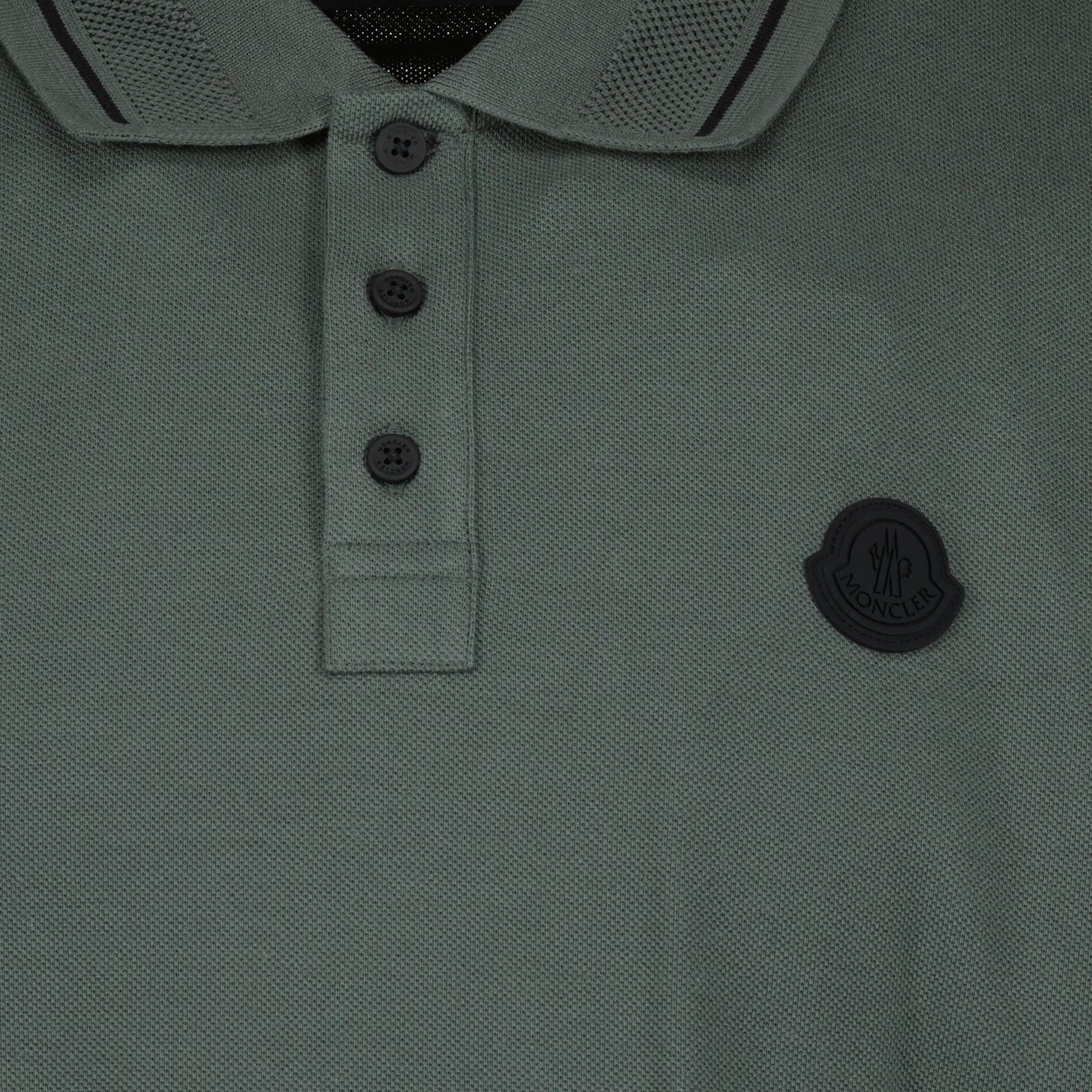 Polos Polo à logo et liseré Moncler Verde Homme