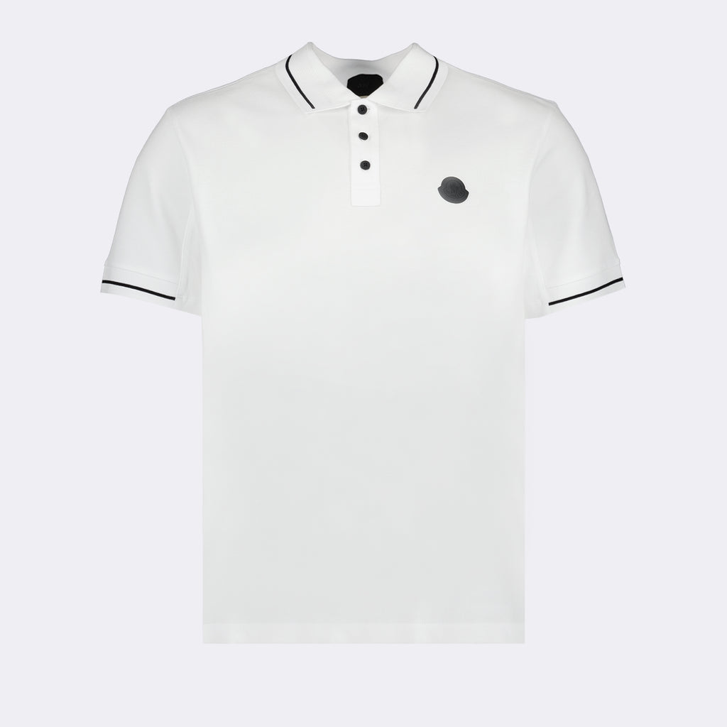 Polos Polo con Logo y Ribete Moncler Blanco Homme