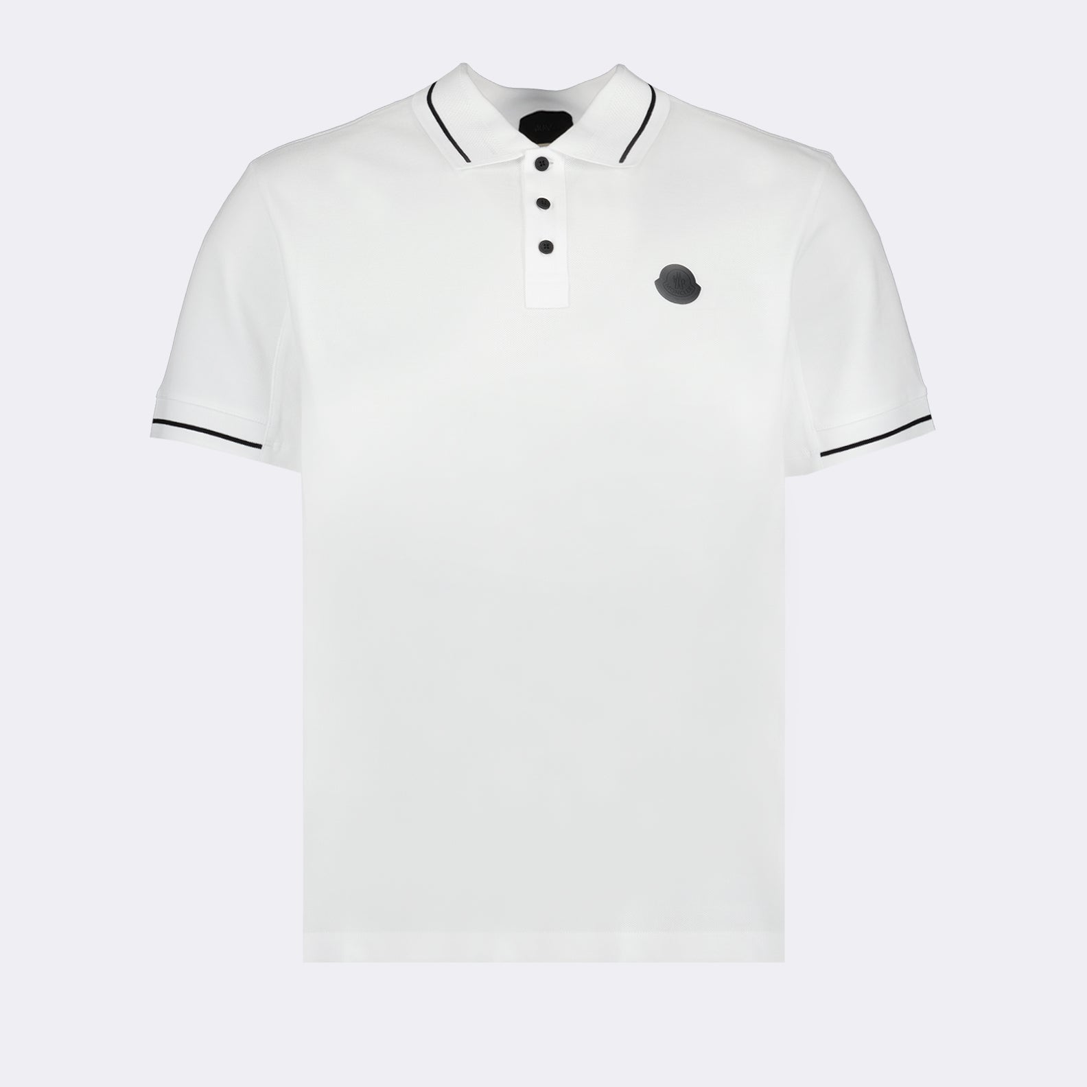 Polos Polo con Logo y Ribete Moncler Blanco Homme
