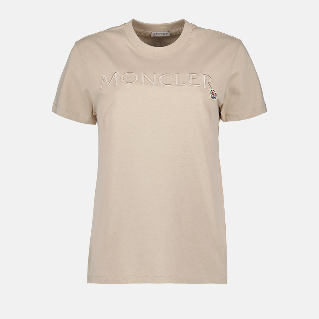 T-shirts T-shirt à logos Moncler Beige Femme