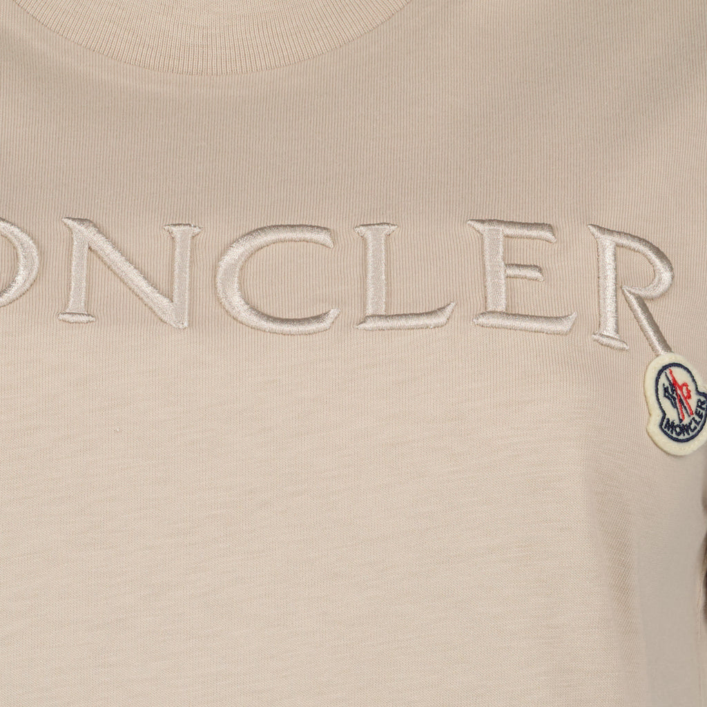T-shirts T-shirt à logos Moncler Beige Femme