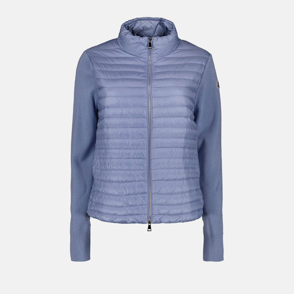 Vestes Veste bi-matière matelassée Moncler Bleu Femme
