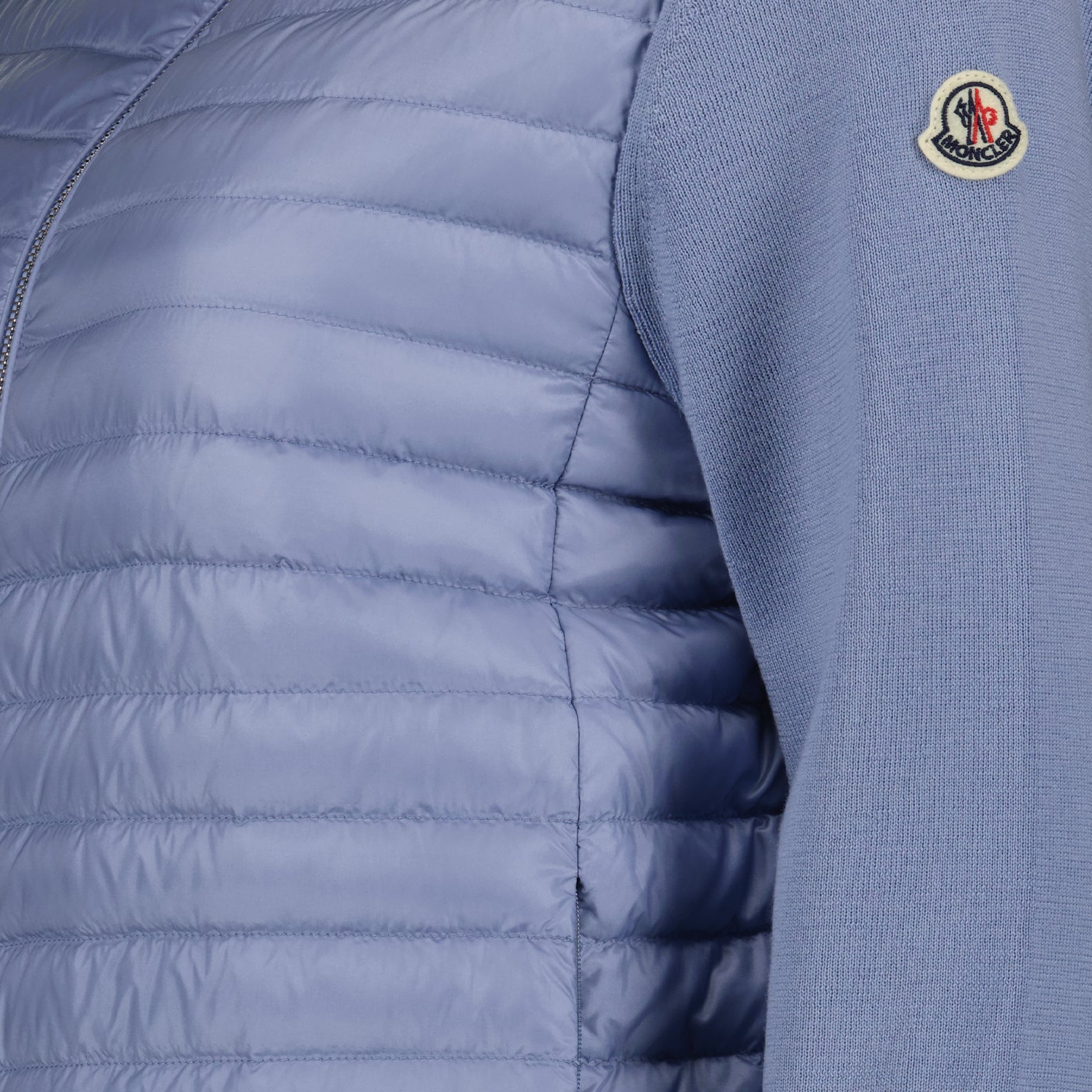 Vestes Veste bi-matière matelassée Moncler Bleu Femme