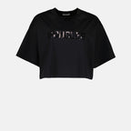 T-shirts T-shirt crop à logo Moncler Noir Femme