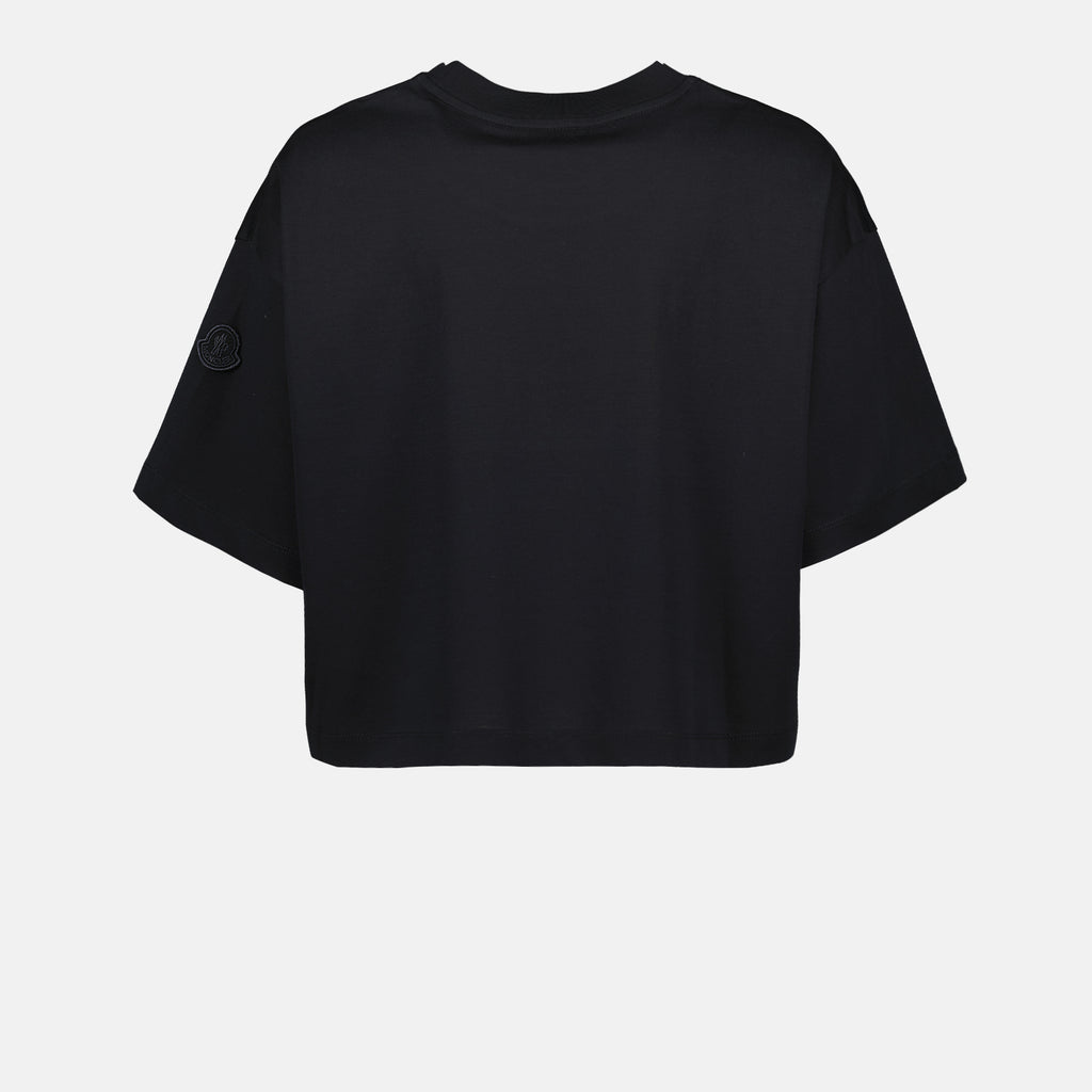 T-shirts T-shirt crop à logo Moncler Noir Femme
