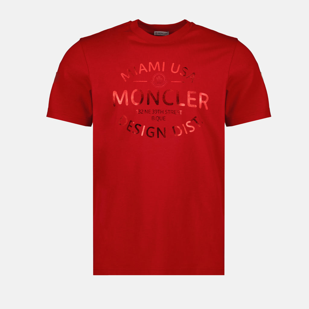 T-shirts T-shirt à logo imprimé Moncler Rouge Homme