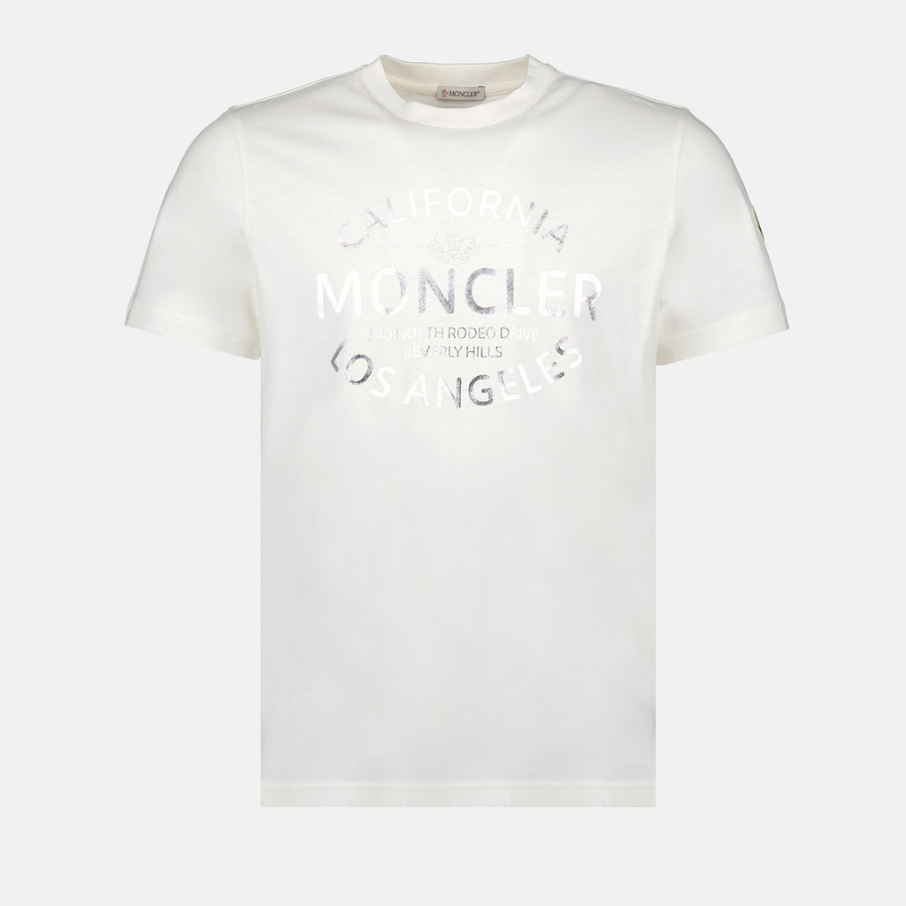 T-shirts T-shirt à logo imprimé Moncler Blanc Homme