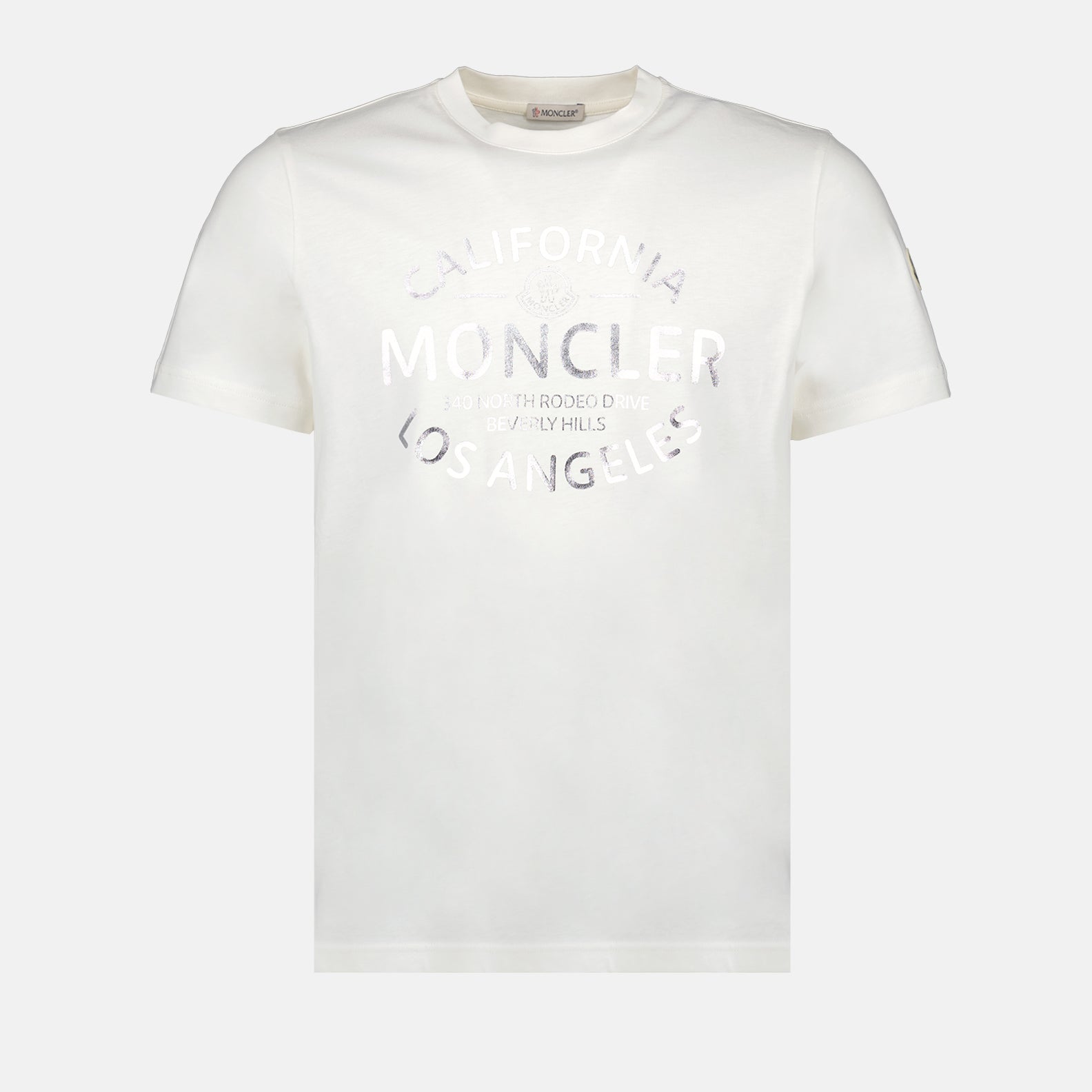 T-shirts T-shirt à logo imprimé Moncler Blanc Homme