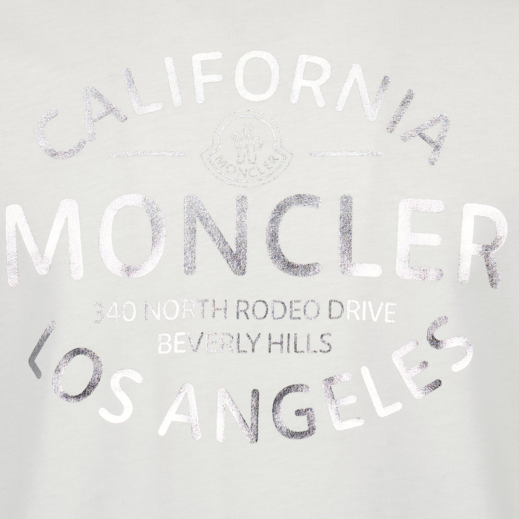 T-shirts T-shirt à logo imprimé Moncler Blanc Homme