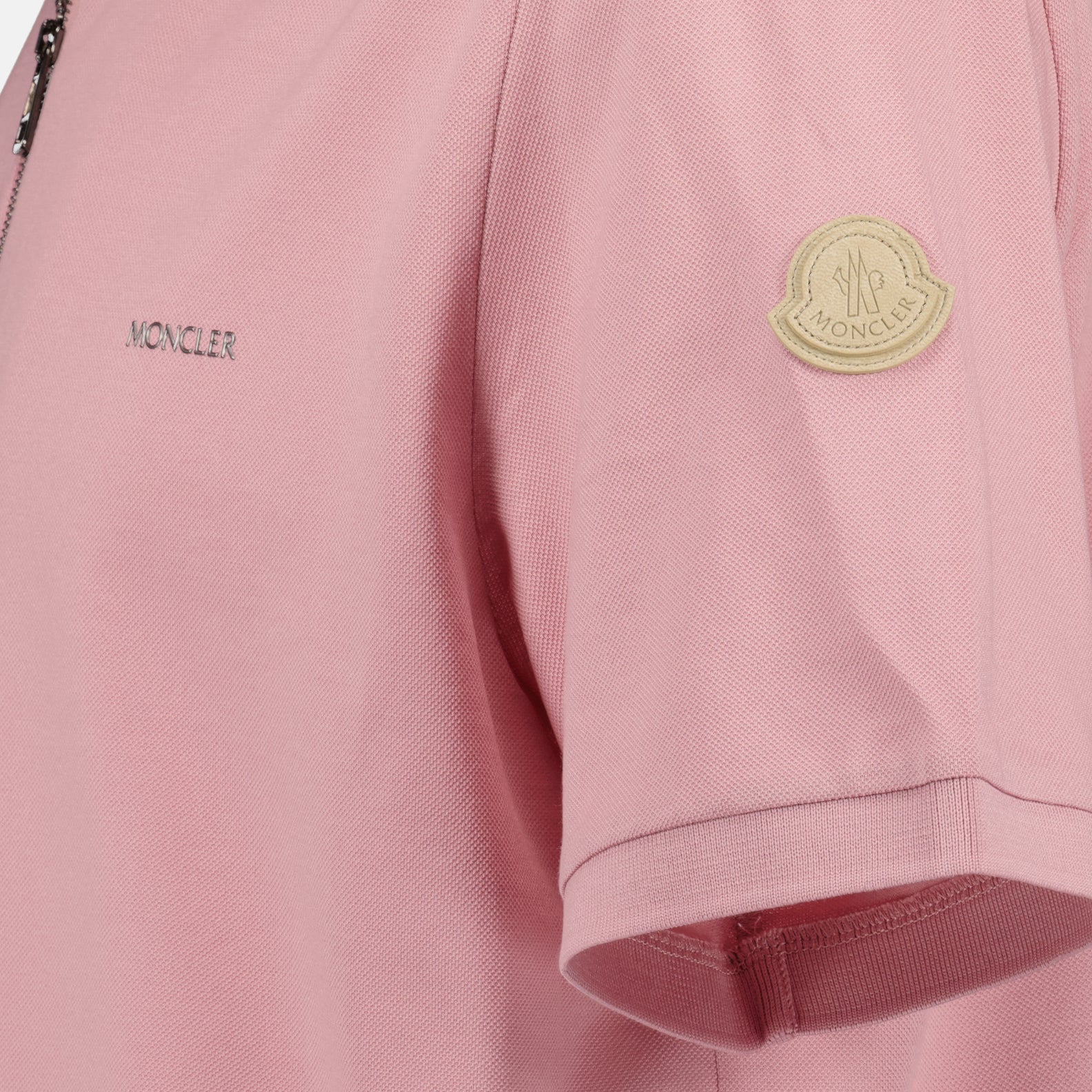 Polos Polo à zip Moncler Rosa Homme