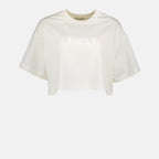 T-shirts Logo cropped T-shirt Moncler White Women