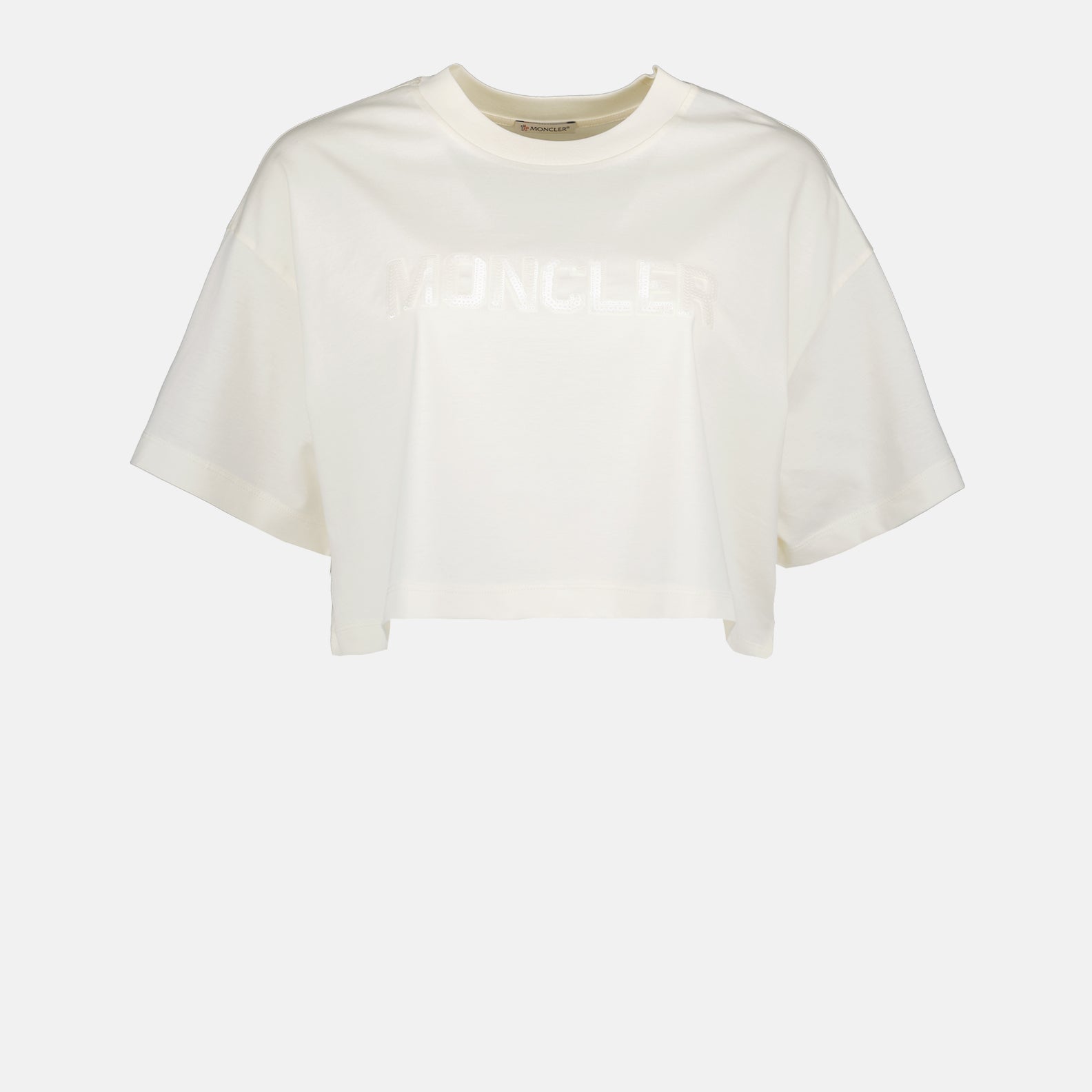 T-shirts T-shirt crop à logo Moncler Blanc Femme