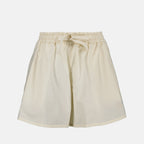 Shorts Calças Curtas de Algodão Moncler Bege Femme