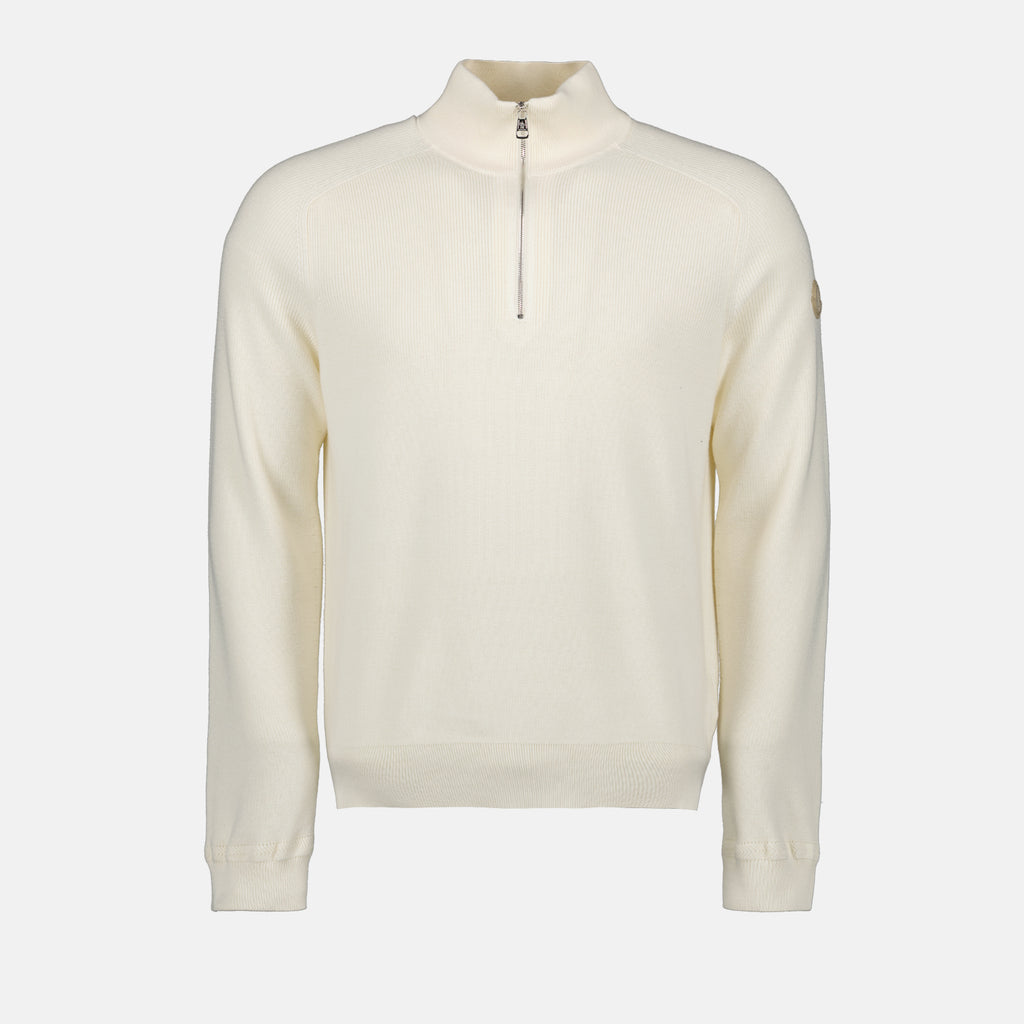 Maille Pull à zip Moncler Blanc Homme