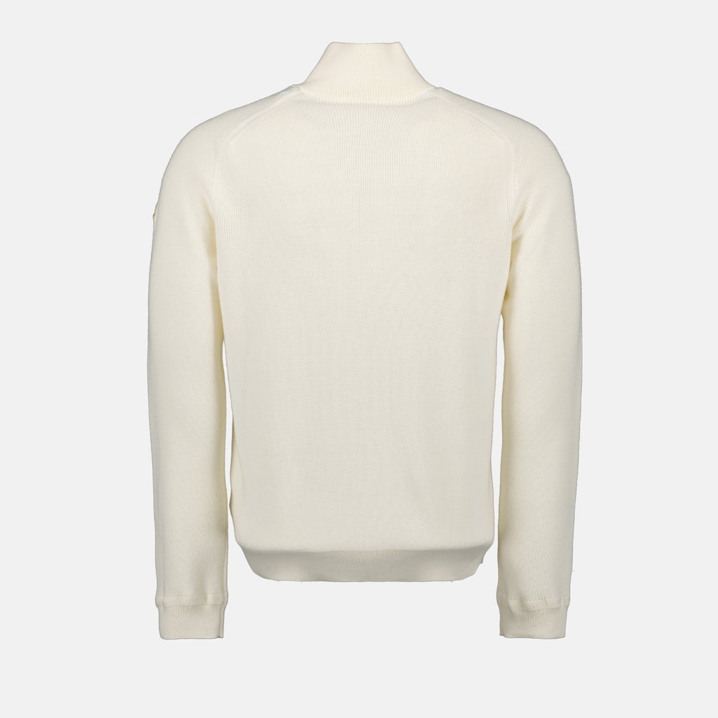 Maille Pull à zip Moncler Blanc Homme