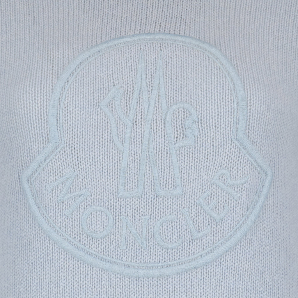 Maille Pull en cachemire à logo Moncler Bleu Femme
